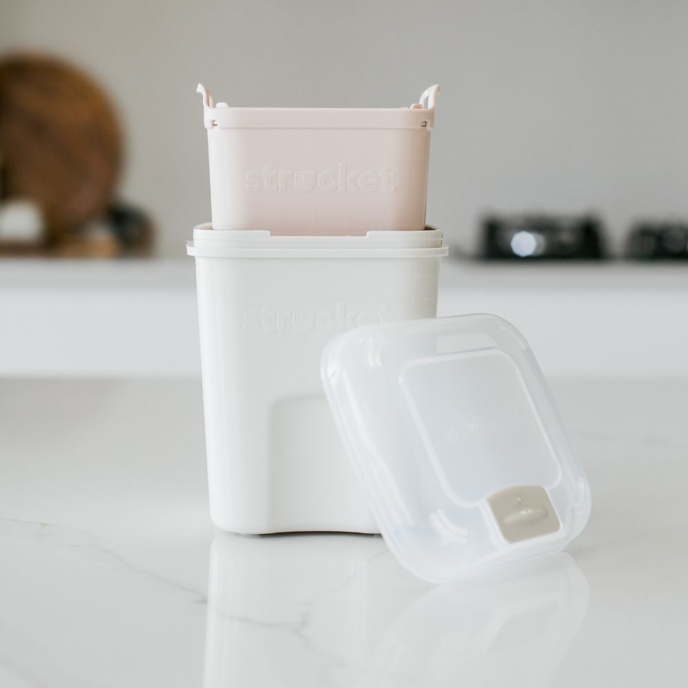 Strucket 1L Teenie Strainer Container Cool Grey
