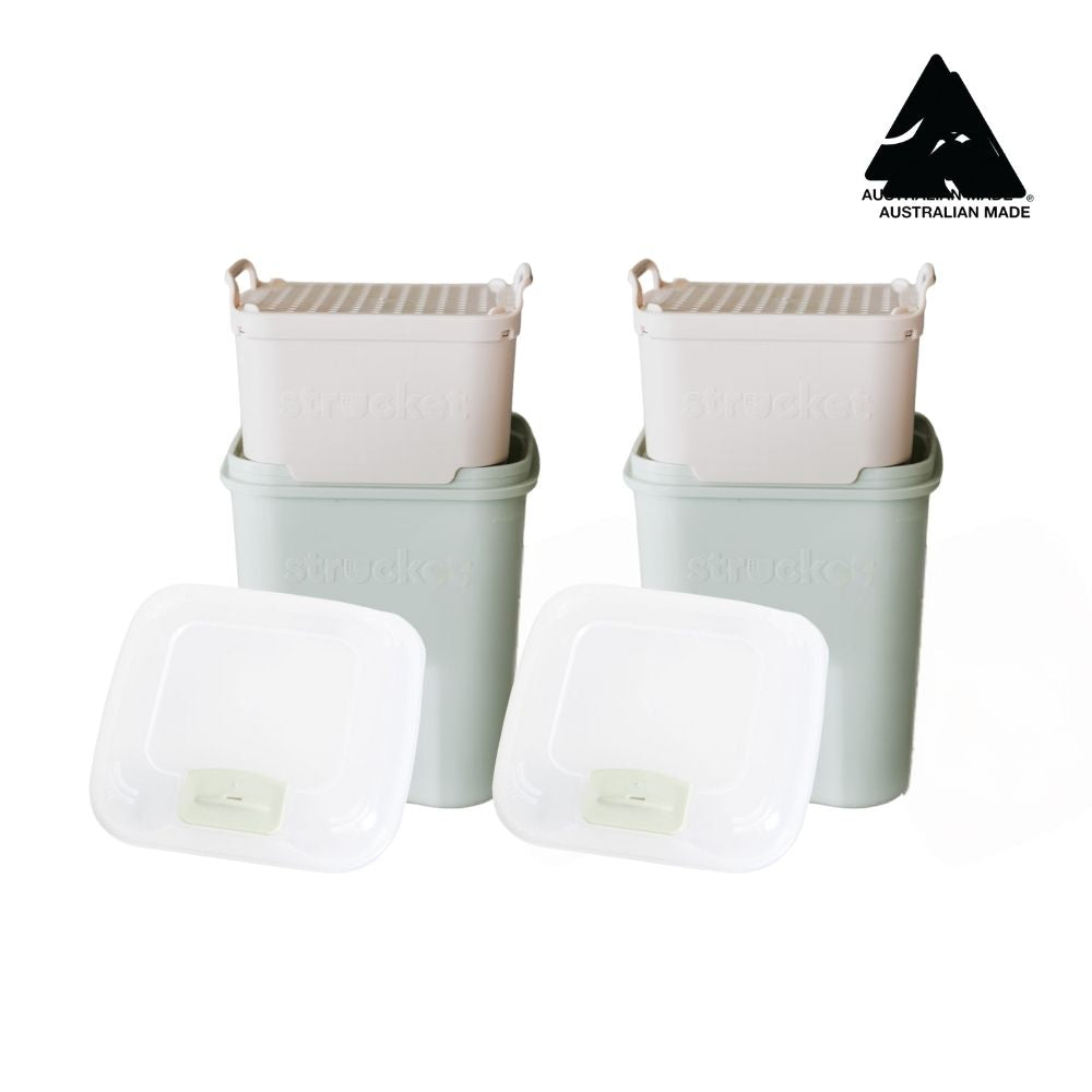 Strucket 2 x 1L Teenie Strainer Container Bundle - Strucket