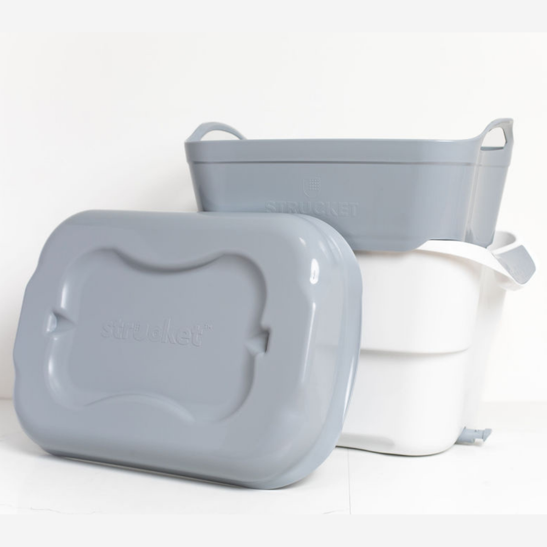 Australian-made Strucket 19L bucket with built-in plug,