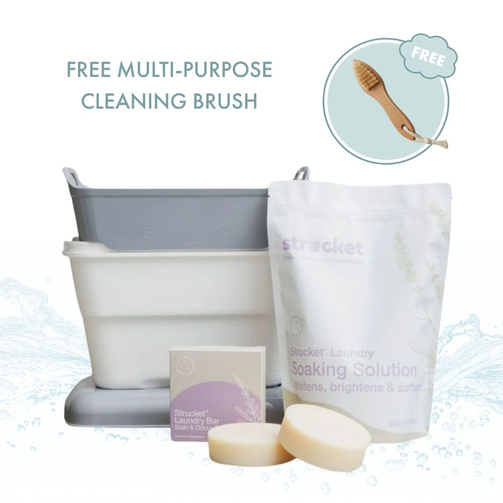 Strucket Bundle - Mini + Laundry Bar + Soaking Solution + FREE CLEANING BRUSH - Strucket