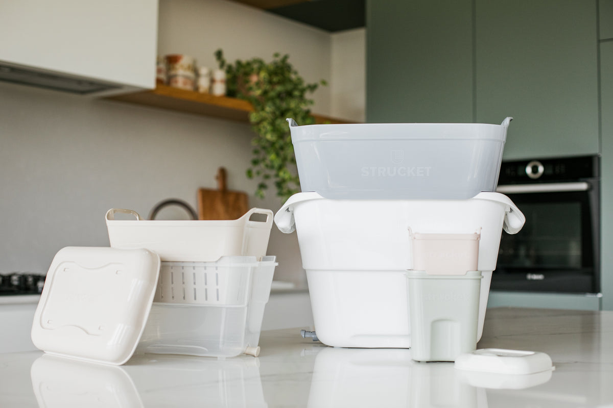 Strucket: Laundry Soaking Bucket | Strainer Draining Bucket