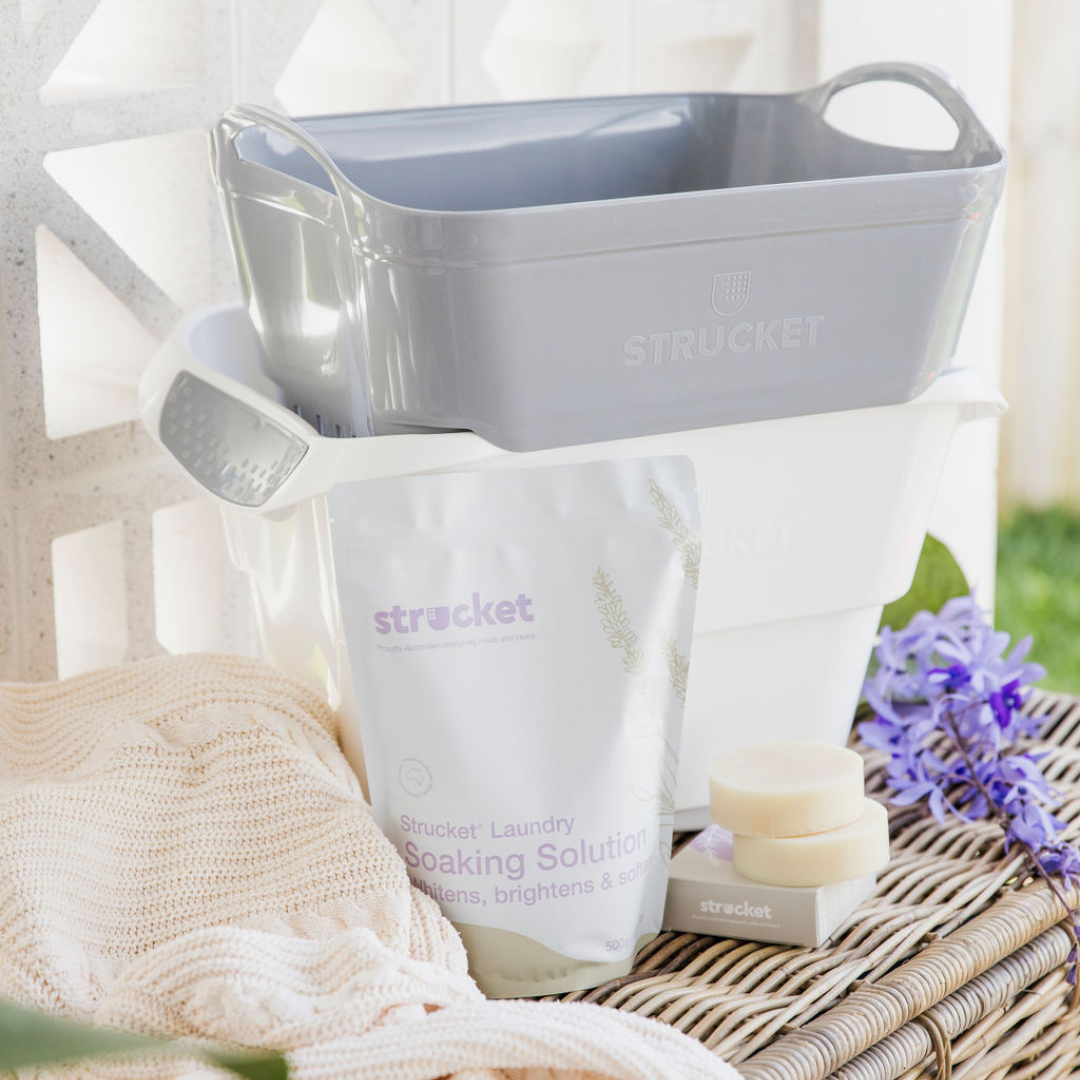 Strucket: Laundry Soaking Bucket | Strainer Draining Bucket
