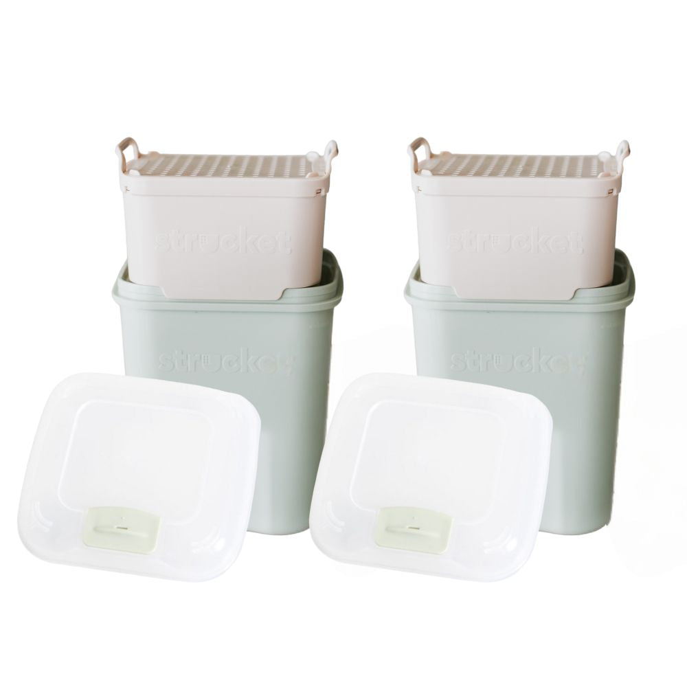 Strucket 1L Teenie Strainer Container 2x Light Green