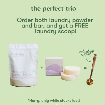 Strucket Bundle - Laundry Bar + Soaking Solution + FREE Laundry Scoop