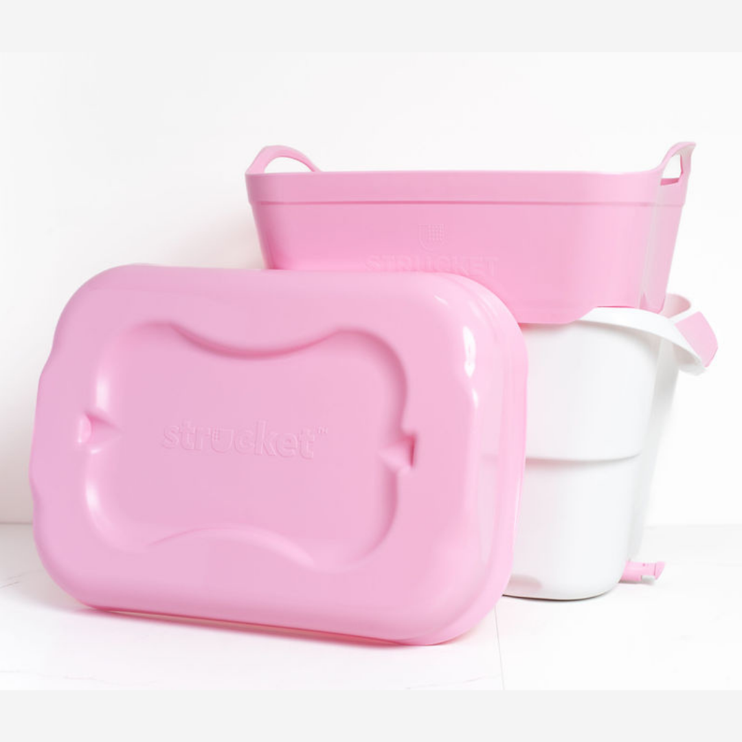 Australian-made Strucket 19L bucket with built-in plug, #color_Pink