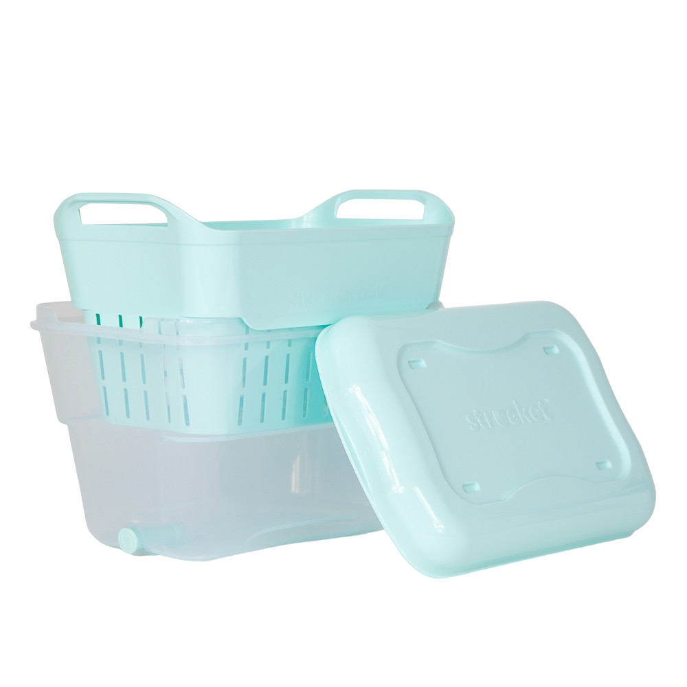 Australian-made Strucket 4.5L Mini bucket with lid in aqua