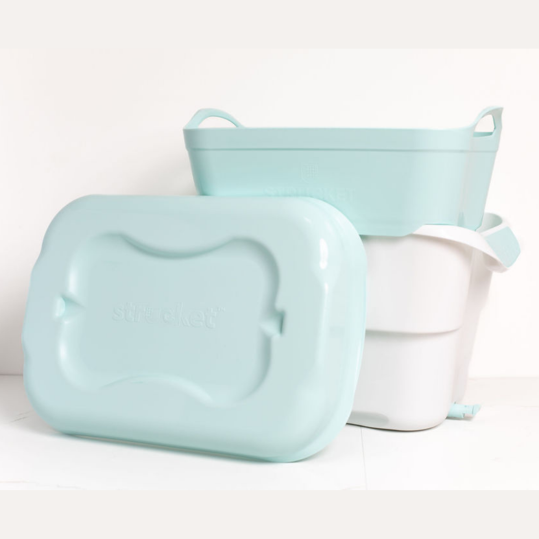 Hands-free water draining with Strucket’s 19L built-in plug, 