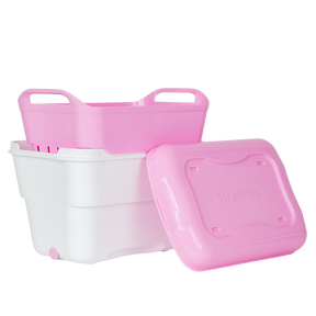 Hands-free soaking with Strucket 4.5L Mini bucket, PinkWhiteBase