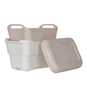 Strucket 4.5L Mini bucket featuring interlocking strainer system, SandWhiteBase