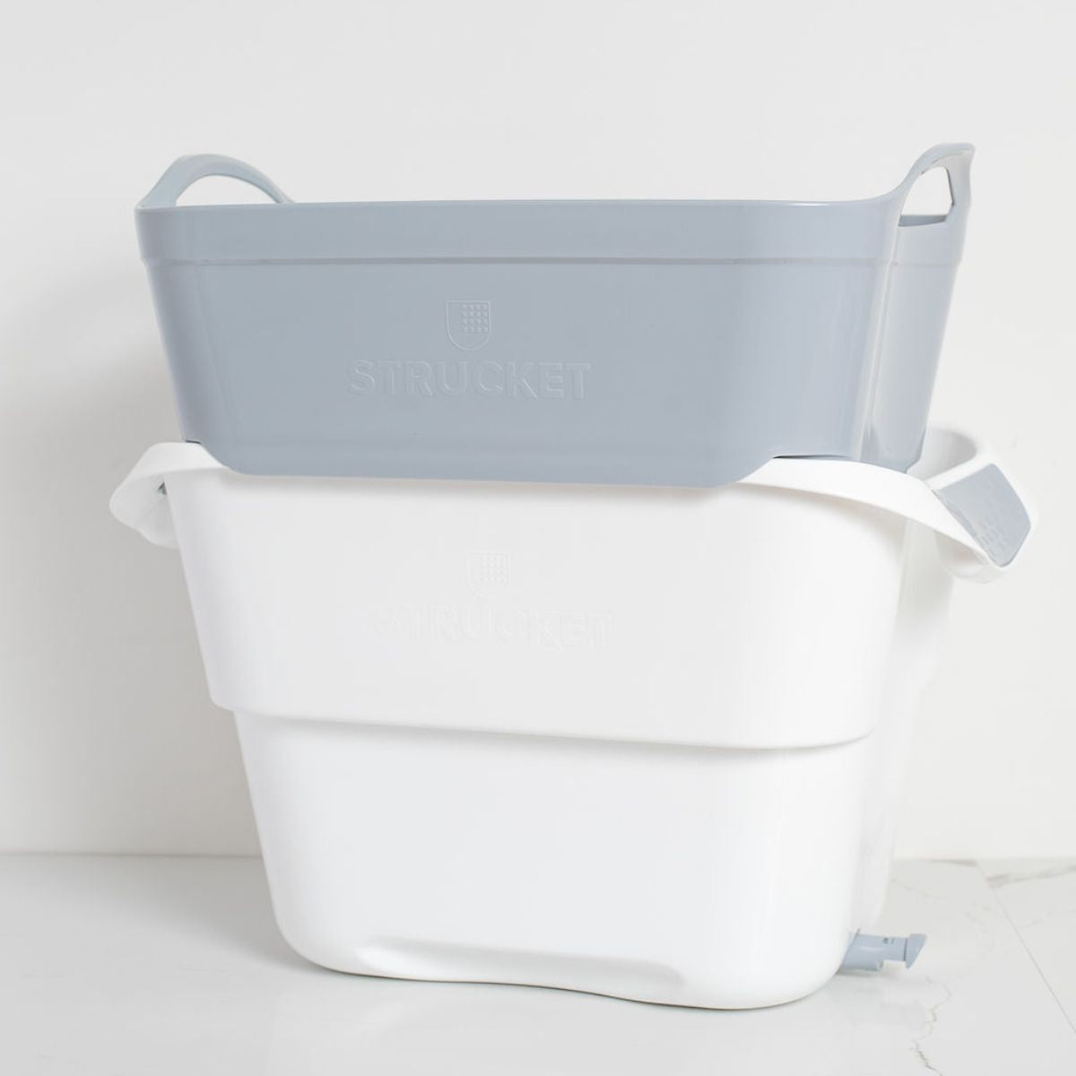 Strucket 19L bucket in sink for household cleaning in grey